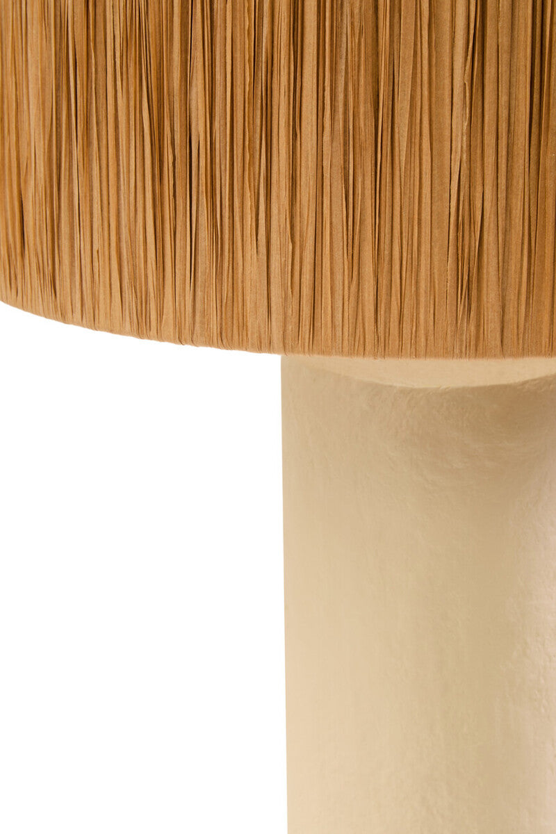 Carta Natural Papier Mache Table Lamp With Natural Raffia Shade - Image 19