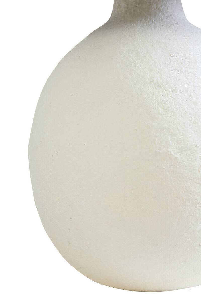 Carta White Papier Mache Table Lamp With Black Raffia Shade - Image 10