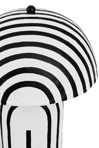 Carta Black and White Stripe Papier Mache Domed Floor Lamp