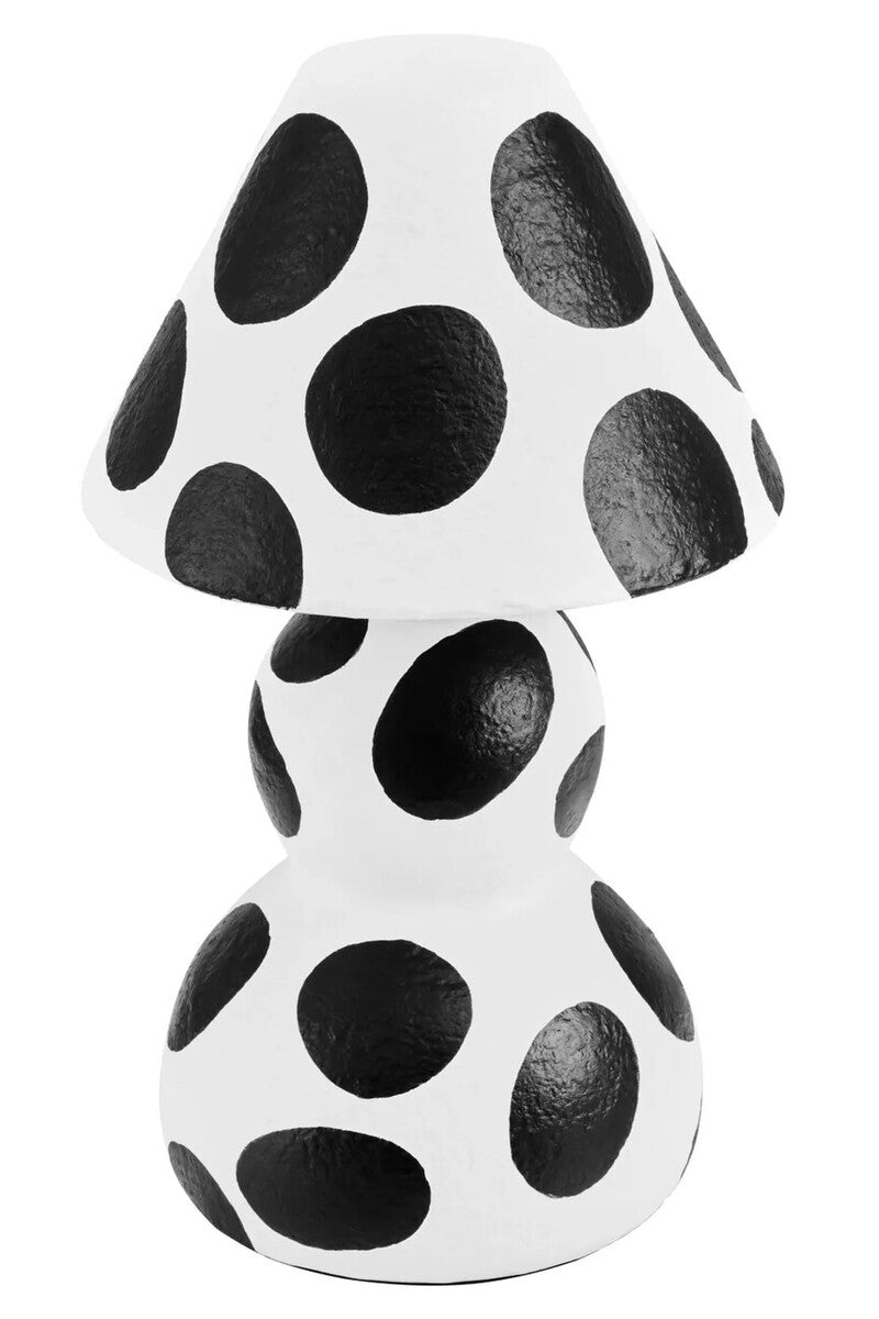 Carta Black and White Polka Dot Papier Mache Table Lamp