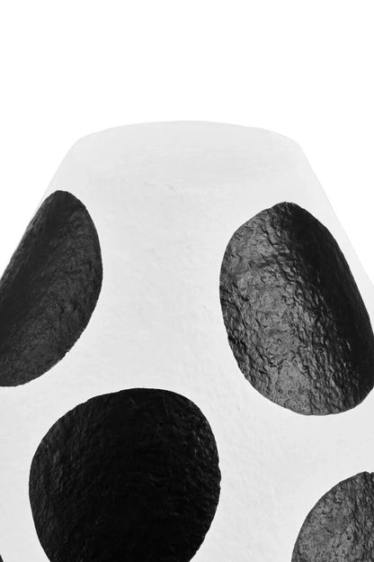 Carta Black and White Polka Dot Papier Mache Table Lamp