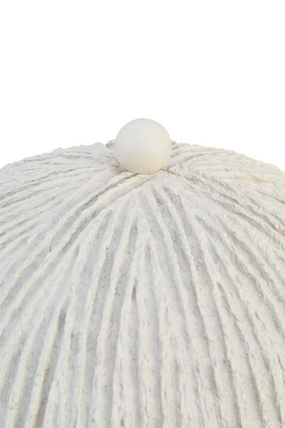 Oatmeal Etched Linear Design Papier Mache Domed Table Lamp | Carta