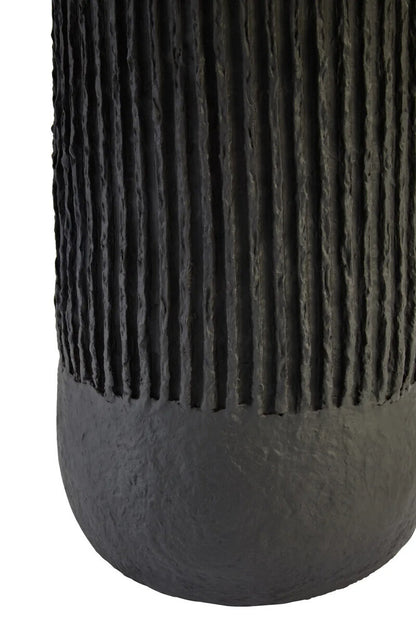 Carta Black Etched Linear Design Papier Mache Table Lamp