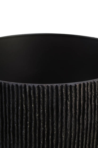 Carta Black Etched Linear Design Papier Mache Table Lamp