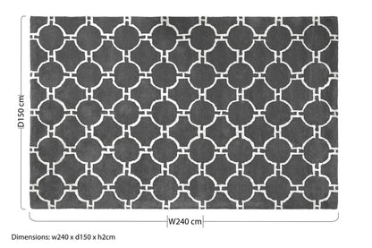 Bosie Kensington Townhouse Large Grey Hand Woven Rug