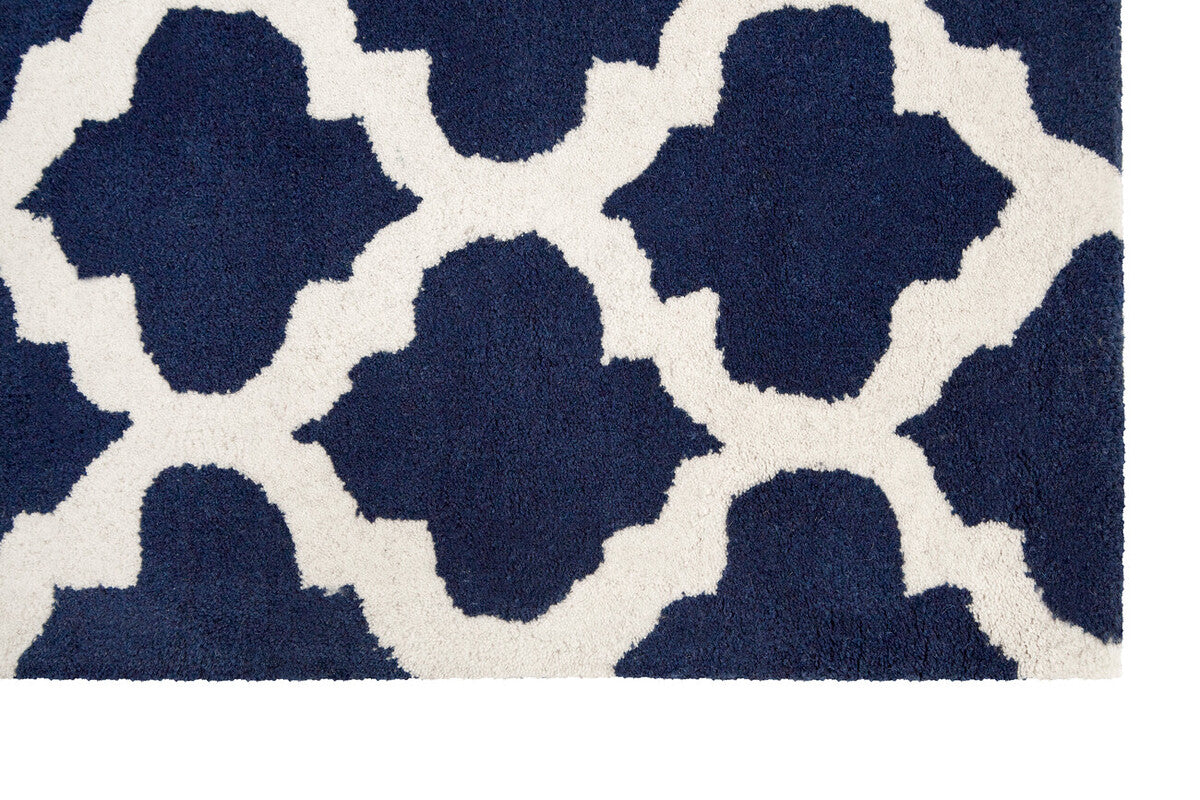 Bosie Kensington Townhouse Navy Blue and White Rug