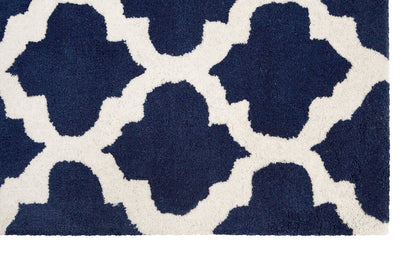 Bosie Kensington Townhouse Navy Blue and White Rug