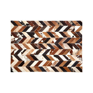 Safira Genuine Leather Natural Patchwork Rug 120 X 170CM