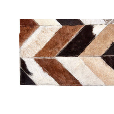 Safira Genuine Leather Natural Patchwork Rug 120 X 170CM