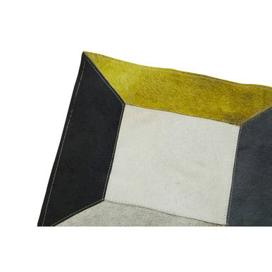 Bosie Safira Small Abstract Hair on Leather Patchwork Rug - Image 9