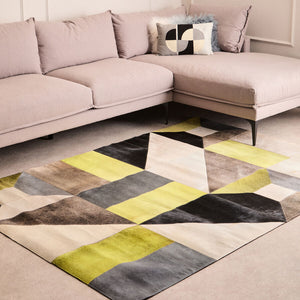 Bosie Large Abstract Hair on Leather Patchwork Rug | Safira