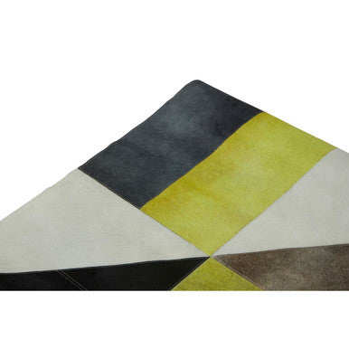 Bosie Safira Large Abstract Hair on Leather Patchwork Rug - Image 6