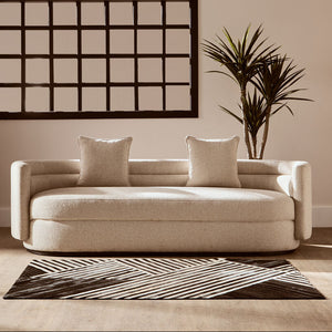 Bosie Safira Small Black And White Hair on Leather Rug