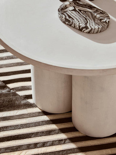 Bosie Safira Small Black And White Hair on Leather Rug - Image 7