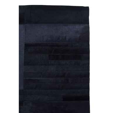 Bosie Safira Small Black And Grey Deco Hair on Leather Rug - Image 8