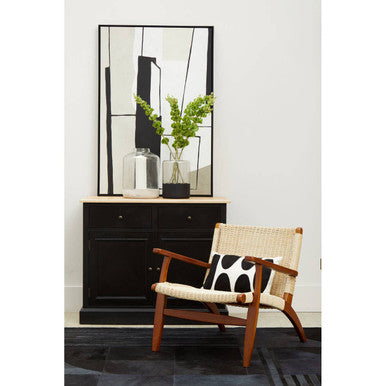 Bosie Safira Large Deco Black And Grey Hair on Leather Rug - Image 5