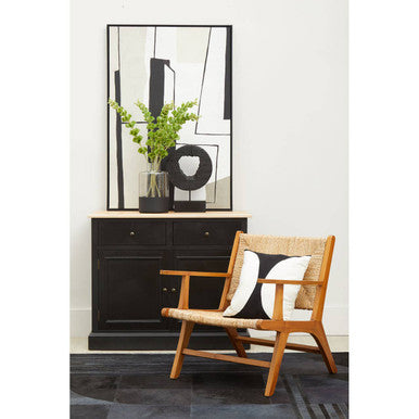 Bosie Safira Large Deco Black And Grey Hair on Leather Rug - Image 7