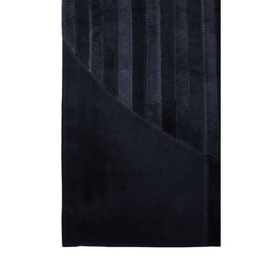 Bosie Safira Large Deco Black And Grey Hair on Leather Rug - Image 9