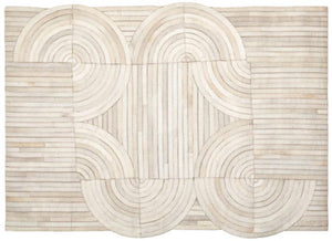 Bosie Safira Small Natural Hair On Leather Rug