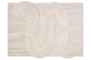 Bosie Safira Large Natural Hair On Leather Rug