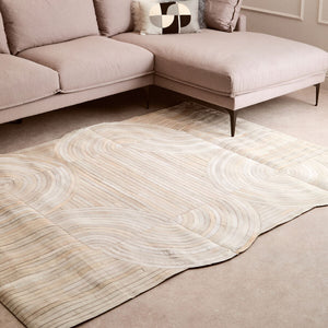 Bosie Safira Large Natural Hair On Leather Rug