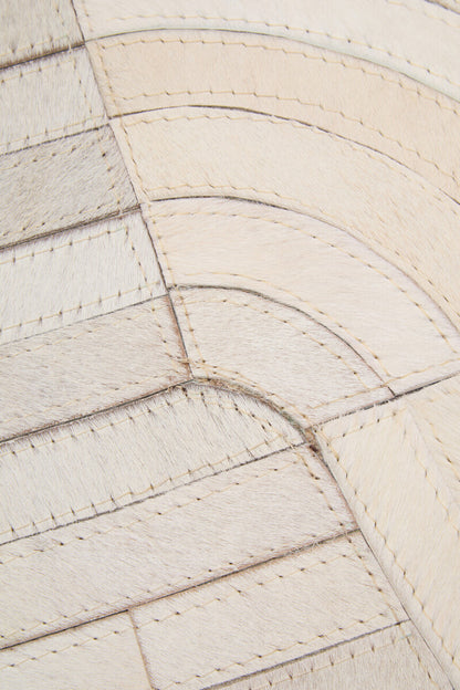 Bosie Safira Large Natural Hair On Leather Rug