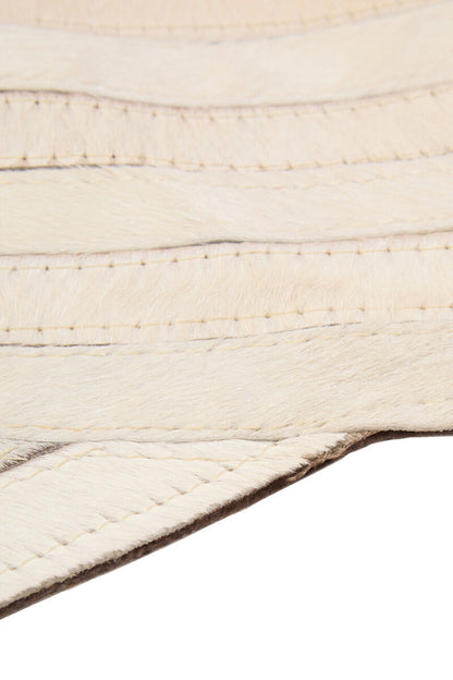 Bosie Safira Large Natural Hair On Leather Rug