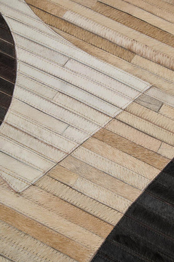 Bosie Safira Small Abstract Hair On Leather Rug - Image 4