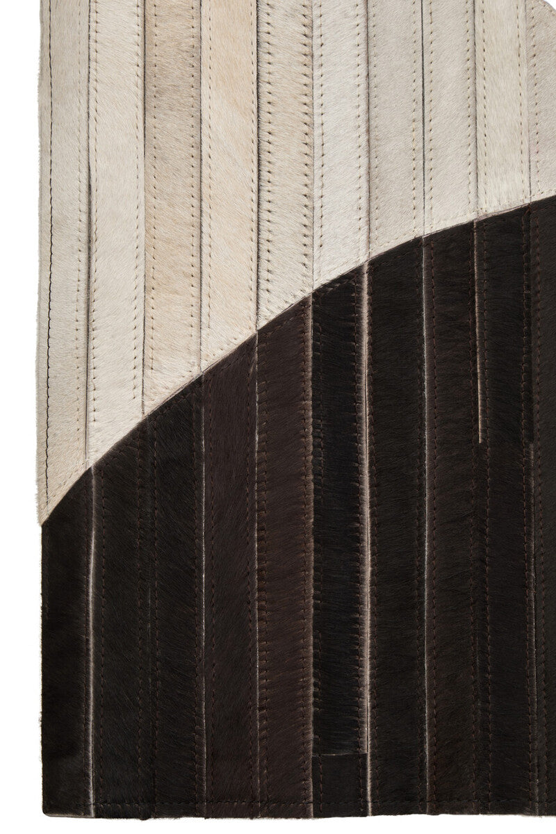 Bosie Safira Large Abstract Hair On Leather Rug - Image 5