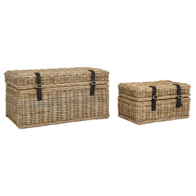 Argento Greywash Rattan Storage Trunks -Set of 2