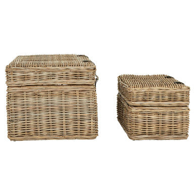 Argento Greywash Rattan Storage Trunks -Set of 2