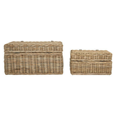 Argento Greywash Rattan Storage Trunks -Set of 2