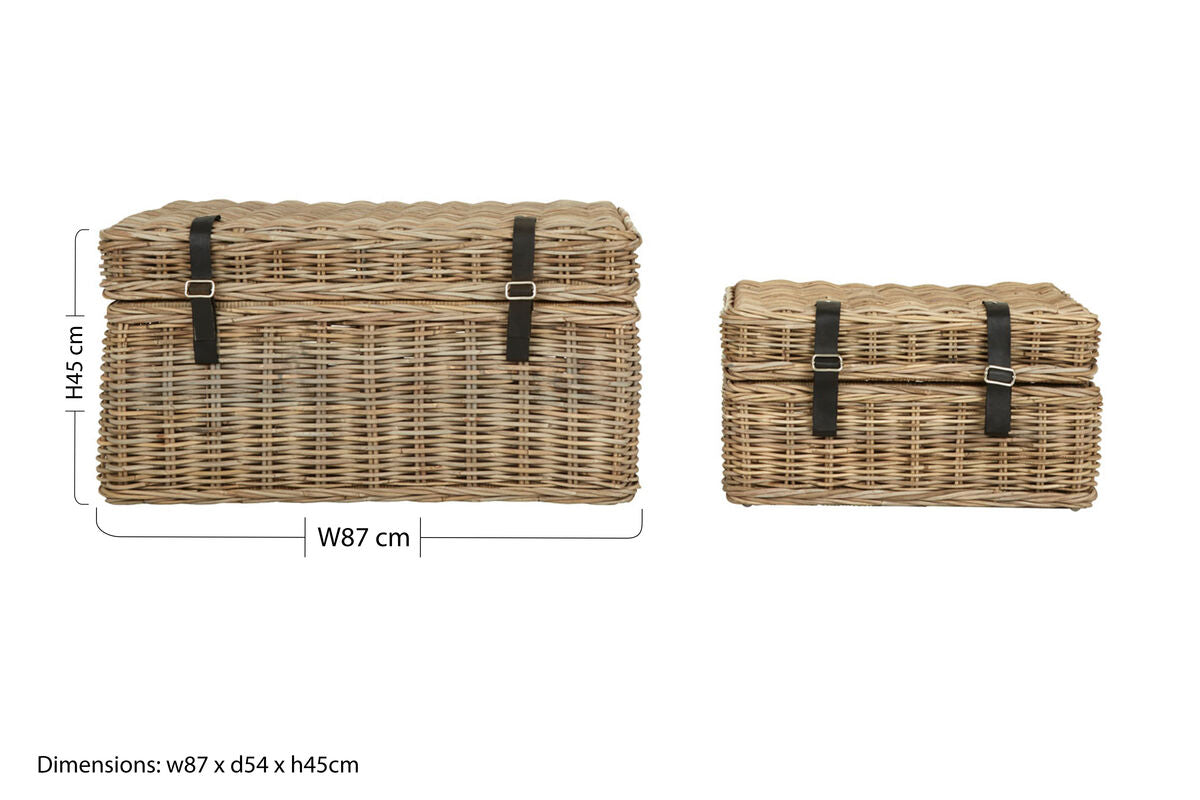 Argento Greywash Rattan Storage Trunks