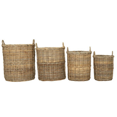 Argento Set Of 4 Kubu Natural Rattan Storage Baskets