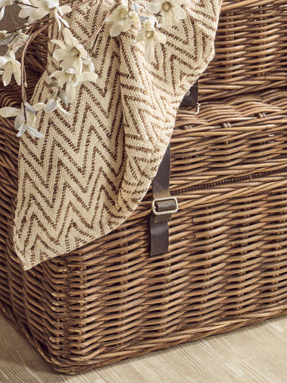 Argento Brown Rattan Storage Trunks- set of 2