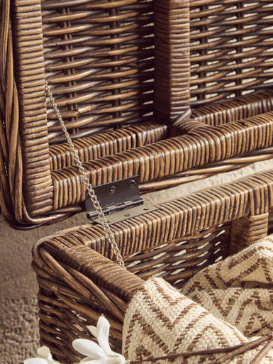 Argento Brown Rattan Storage Trunks- set of 2