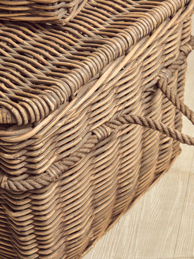 Argento Brown Rattan Storage Trunks -Set of 3