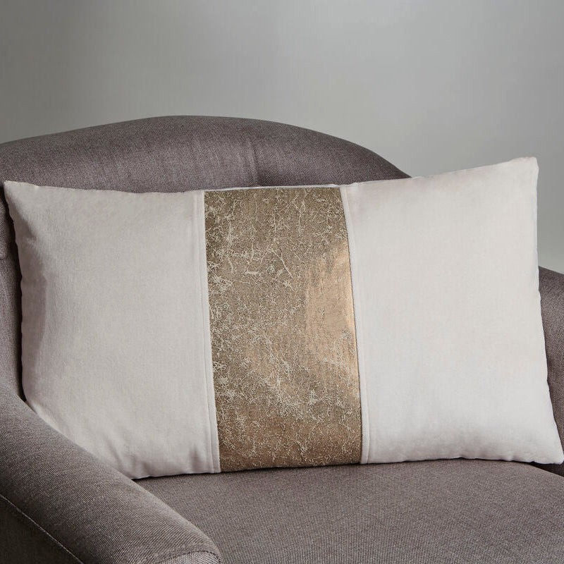 Kensington Townhouse Ivory Velvet And Gold Cushion