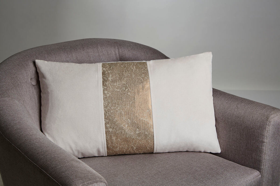 Kensington Townhouse Ivory Velvet And Gold Cushion