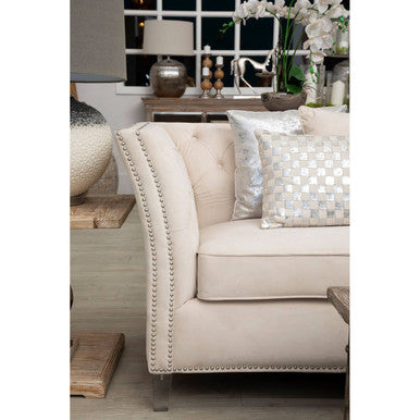 Bosie Kensington Townhouse Crush Leather Effect Silver Cushion