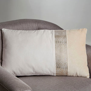 Kensington Townhouse Cream and Gold Rectangular Cushion | Bosie