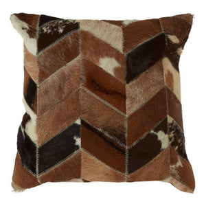 Bosie Safira Natural Leather Patchwork Cushion