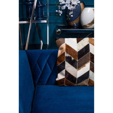 Bosie Safira Natural Leather Patchwork Cushion - Image 8