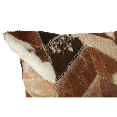 Bosie Safira Natural Leather Patchwork Cushion - Image 10