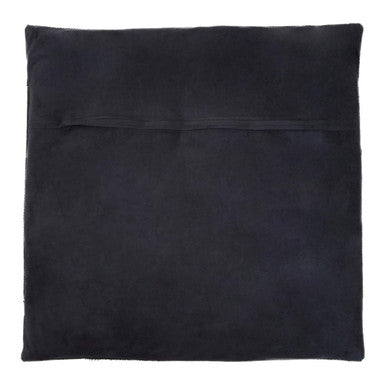 Bosie Safira Black Hair on Leather Patchwork Cushion