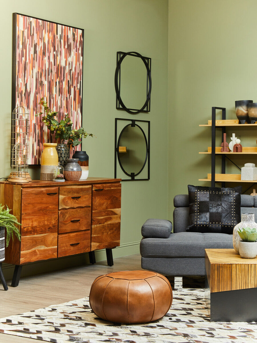 Bosie Safira Black Hair on Leather Patchwork Cushion - Image 10