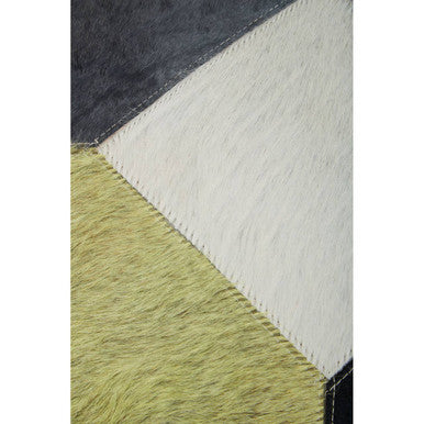 Bosie Safira Geometric Hair on Leather Patchwork Cushion