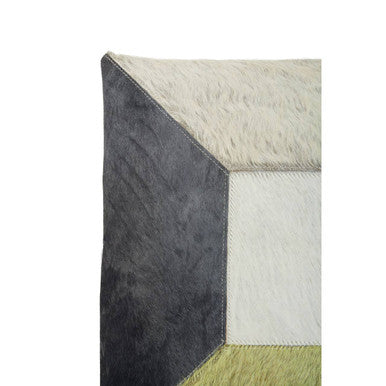 Bosie Safira Geometric Hair on Leather Patchwork Cushion