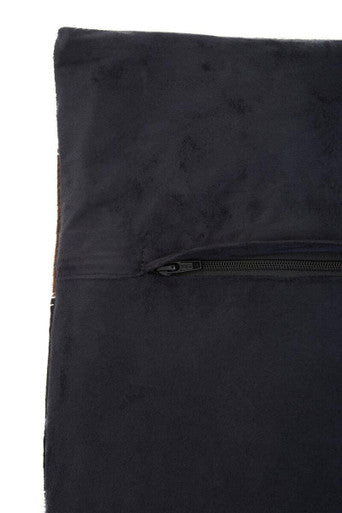 Bosie Safira Neutral Colourblock Hair on Leather Patchwork Cushion