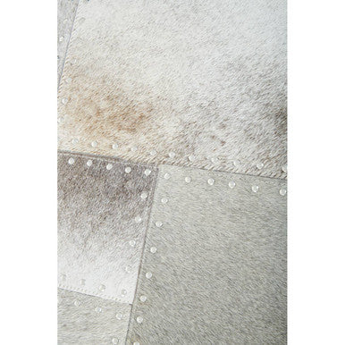 Bosie Safira Grey Hair on Leather Patchwork Cushion - Image 8